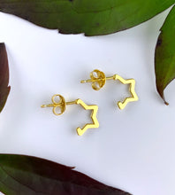 Load image into Gallery viewer, Gold Mini Star Hoops