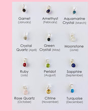 Load image into Gallery viewer, Sterling Silver Moon Birthstone Necklace