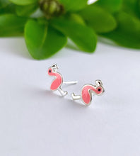 Load image into Gallery viewer, Sterling Silver Flamingo Studs