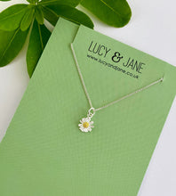 Load image into Gallery viewer, Sterling Silver Tiny Daisy Necklace