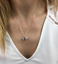 Load image into Gallery viewer, Sterling Silver Triceratops Dinosaur Necklace