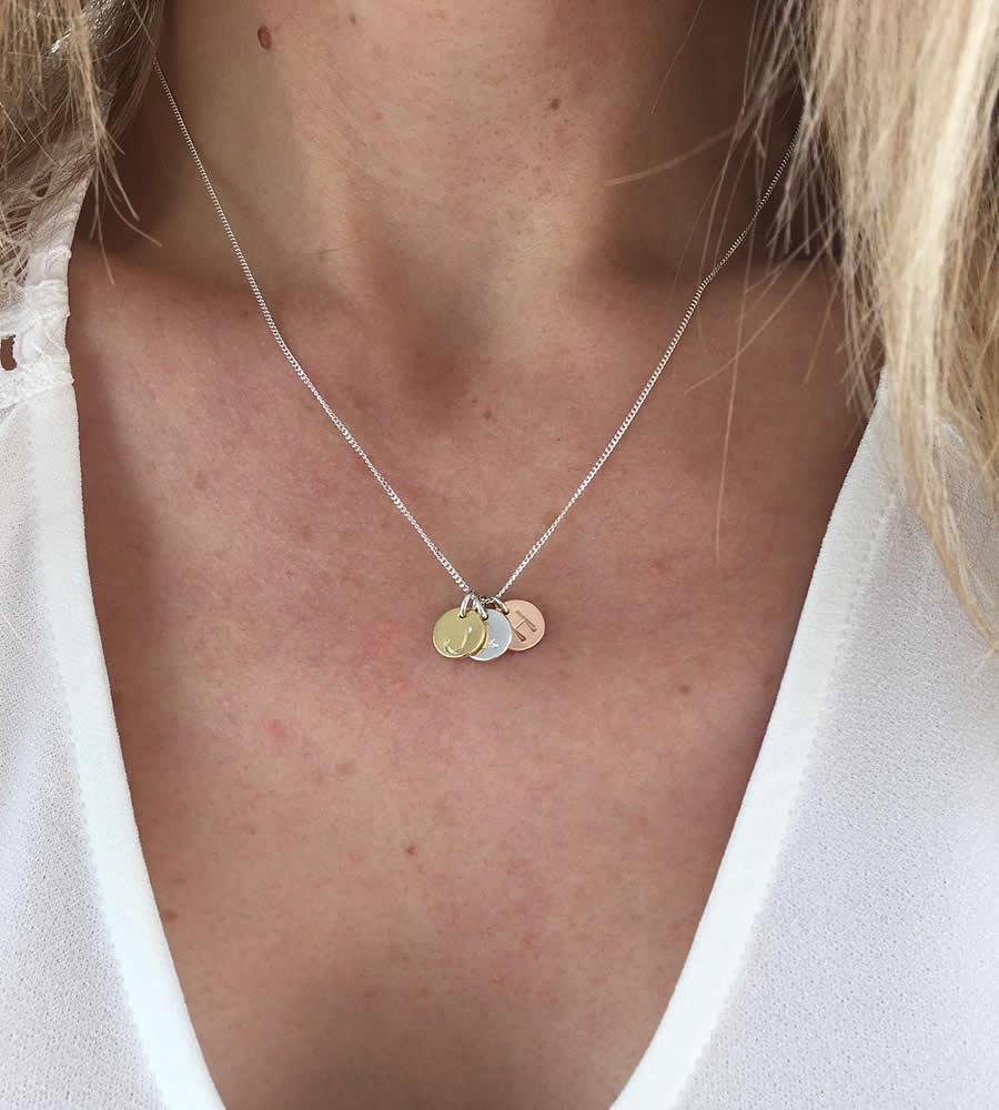 BEST SELLER Sterling Silver Gold And Rose Gold Personalised Initial Lucy and Jane