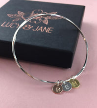 Load image into Gallery viewer, Sterling Silver Personalised Triple Disc Bangle