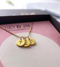 Load image into Gallery viewer, Gold Personalised Three Initials Necklace