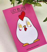 Load image into Gallery viewer, LAST PAIR - Sterling Silver Easter Chick in Egg Studs