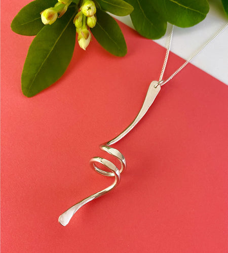 long sterling silver twist necklace