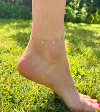 Load image into Gallery viewer, Sterling Silver Sparkle Drops Anklet