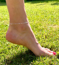 Load image into Gallery viewer, Sterling Silver Twist Bead Anklet