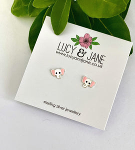 sterling silver elephant earrings for children