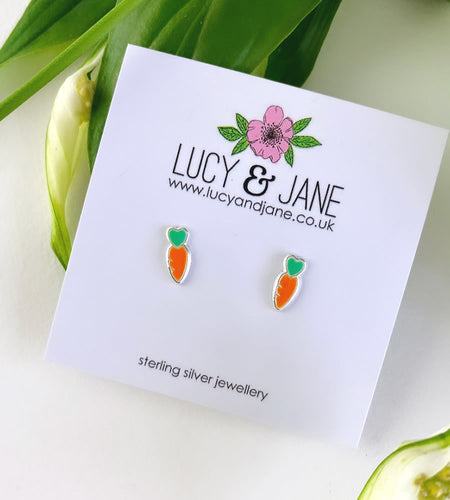 sterling silver carrot studs