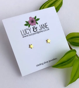 mini gold simple star stud earrings