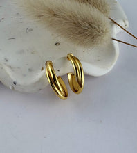 Load image into Gallery viewer, NEW! Gold Crossover Double Hoop