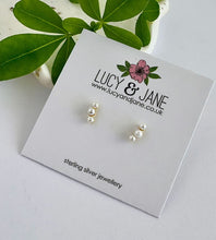 Load image into Gallery viewer, Gold Pearl Climber Studs
