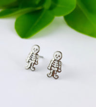 Load image into Gallery viewer, Halloween Sterling Silver Skeleton Earrings