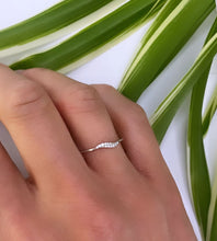 Load image into Gallery viewer, Sterling Silver Sparkle Wave Ring