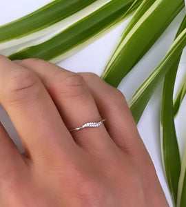 Sterling Silver Sparkle Wave Ring