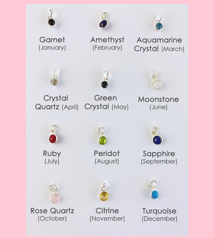 Sterling Silver Birthstone Charm