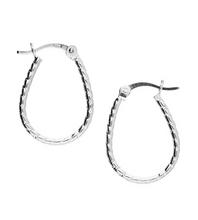 Load image into Gallery viewer, Sterling Silver Oval Twist Hoops