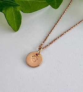 Rose Gold Paw Print Necklace