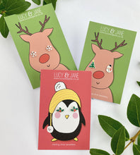 Load image into Gallery viewer, Mismatched Sterling Silver Snowman And Christmas Tree Studs