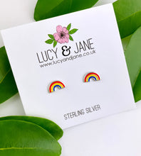 Load image into Gallery viewer, Sterling Silver Rainbow Studs