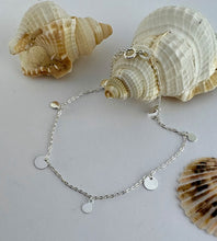 Load image into Gallery viewer, sterling silver boho circle charm anklet bracelet