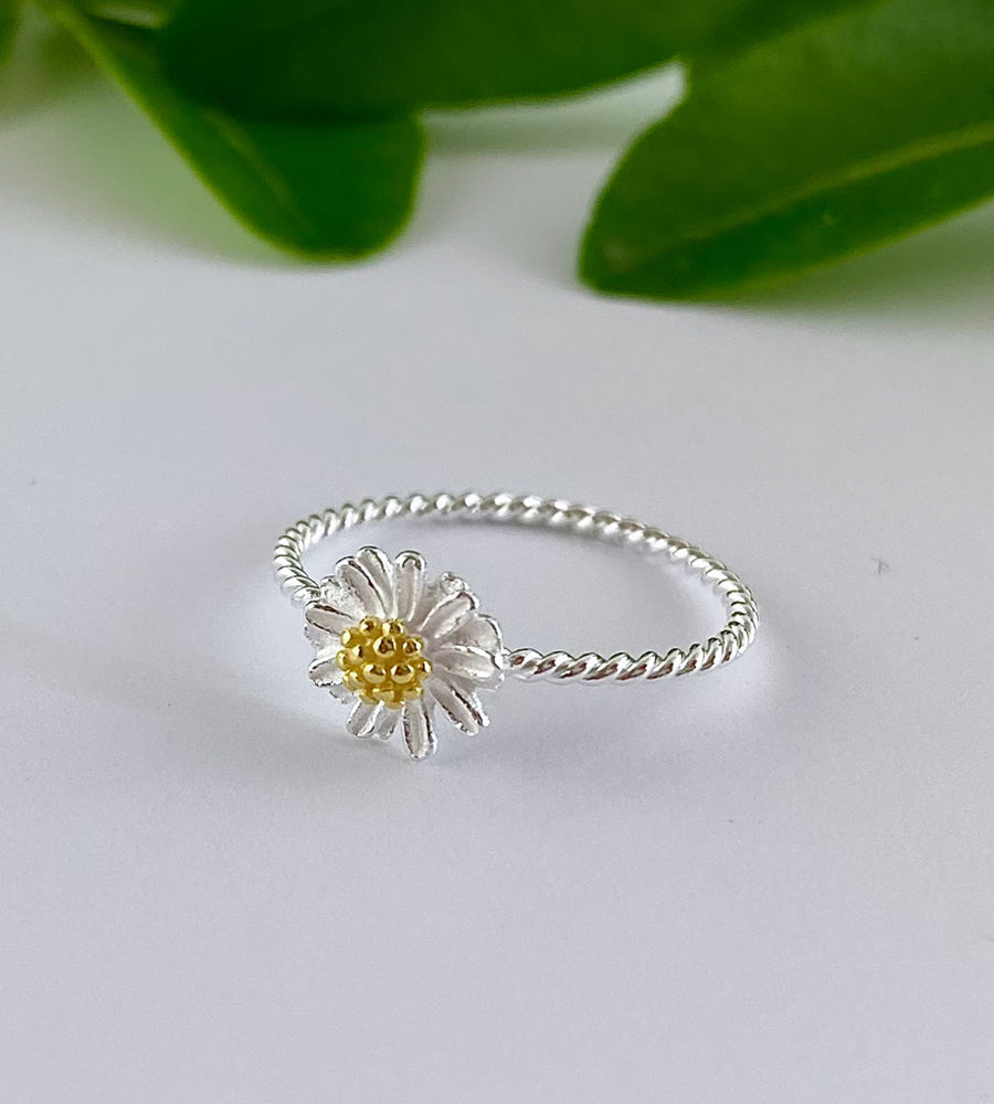Sterling Silver Daisy Flower Ring