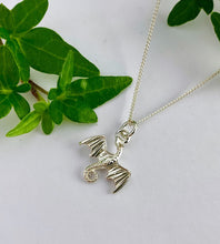 Load image into Gallery viewer, sterling silver dragon necklace on a sterling silver chain