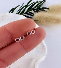 Load image into Gallery viewer, sterling silver infinity stud earrings
