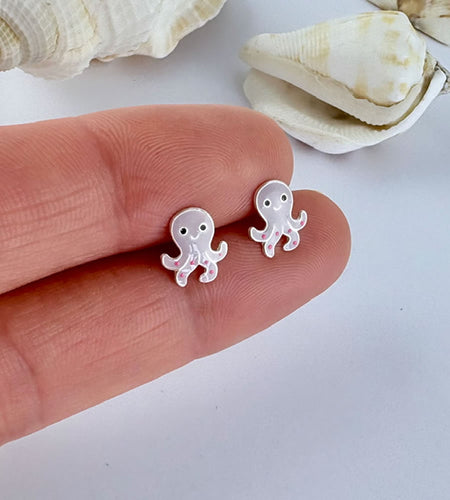LAST PAIR - Sterling Silver Octopus Earrings