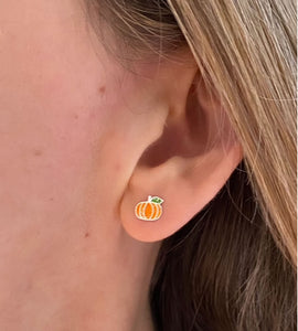 MUST HAVE! Sterling Silver Pumpkin Studs
