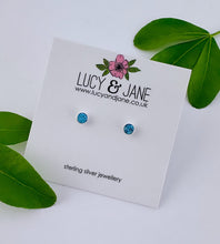 Load image into Gallery viewer, Sterling Silver Tiny Crystal Dot Studs - Choose your colour
