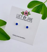 Load image into Gallery viewer, Sterling Silver Tiny Crystal Dot Studs - Choose your colour