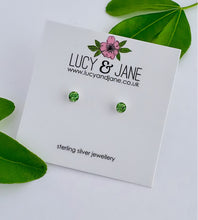 Load image into Gallery viewer, Sterling Silver Tiny Crystal Dot Studs - Choose your colour