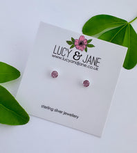 Load image into Gallery viewer, Sterling Silver Tiny Crystal Dot Studs - Choose your colour