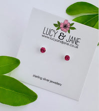 Load image into Gallery viewer, Sterling Silver Tiny Crystal Dot Studs - Choose your colour