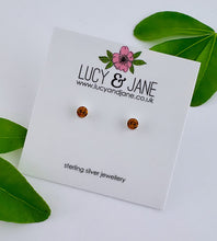 Load image into Gallery viewer, Sterling Silver Tiny Crystal Dot Studs - Choose your colour