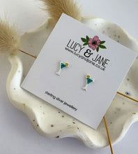 Load image into Gallery viewer, Sterling Silver Cocktail Stud Earrings - Blue