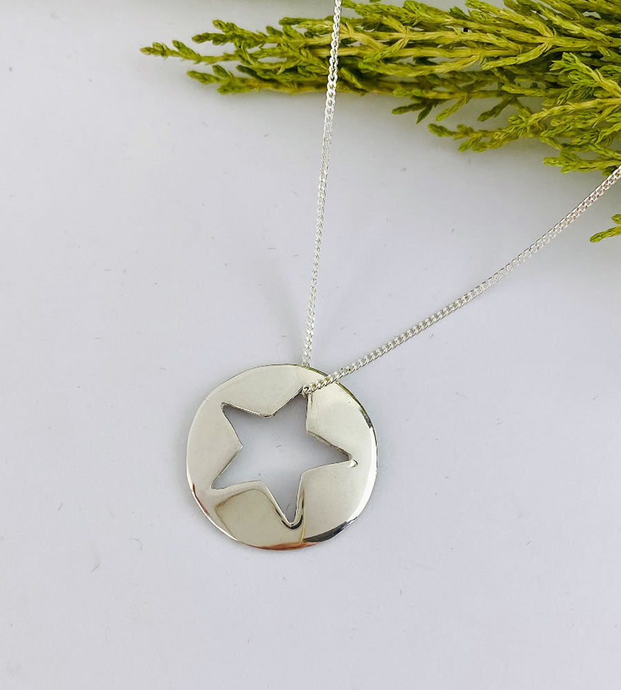 Sterling Silver Cutout Star Necklace