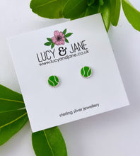 Load image into Gallery viewer, sterling silver Wimbledon tennis ball earrings