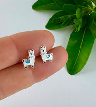 Load image into Gallery viewer, sterling silver alpaca stud earrings for children