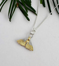 Load image into Gallery viewer, Sterling Silver &amp; Gold Moth Necklace
