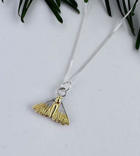 Load image into Gallery viewer, Sterling Silver &amp; Gold Moth Necklace