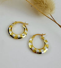Load image into Gallery viewer, sterling silve and gold two tone hoops