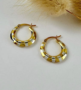 NEW!  Sterling SIlver and Gold Two Tone Hoops