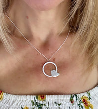 Load image into Gallery viewer, Sterling Silver Circle Bird Necklace