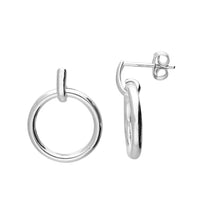 Load image into Gallery viewer, Sterling Silver Circle Drop Earrings