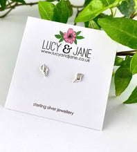 Load image into Gallery viewer, Sterling Silver Small Conch Shell Studs