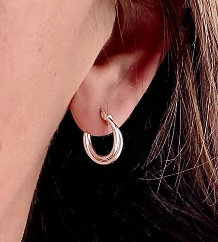 Classic Sterling Silver Crossover Hoops