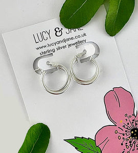 Classic Sterling Silver Crossover Hoops